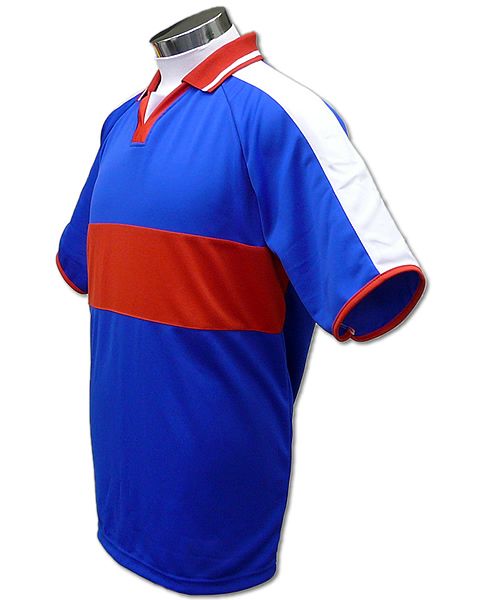 学割クラスTシャツサッカーユニフォーム A03タイプ 青/赤の画像