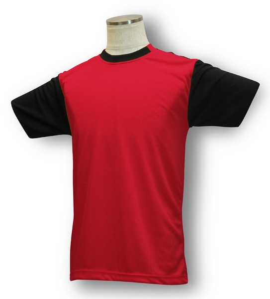 学割クラスTシャツサッカーユニフォーム B05タイプ 赤/黒の画像